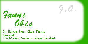 fanni obis business card